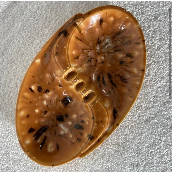 Vintage MCM Glazed Art Ceramic Pottery Ashtray Trinket Dish - Picture 2 of 14